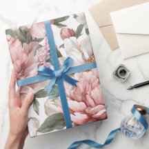 Moderne Pastel Roze Blosemtint Pioen Watercolor Pa