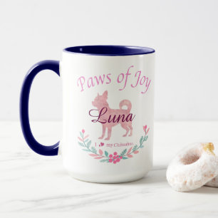 Moderne Pastel Roze Chihuahua   Op maat gemaakte K Mok