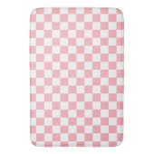 Moderne pastel roze en wit geruit badmat (Voorkant Verticaal)