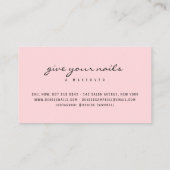 Moderne pastel roze en witte abstracte penseelstre visitekaartje (Achterkant)