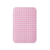 Moderne pastel roze en witte gingham badmat (Voorkant Verticaal)