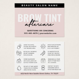 Moderne Pastel Roze Eyebrow Tint Aftercare Kaart