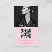 Moderne pastel roze foto qr code logo fotograaf visitekaartje (Achterkant)