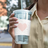 Moderne Pastel Roze & Heart Lovely Gift Acryl Drinkbeker