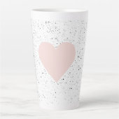 Moderne Pastel Roze & Heart Lovely Gift Latte Mok (Voorkant)