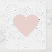 Moderne Pastel Roze & Heart Lovely Gift Wijn Etiket (Enkel label)