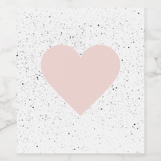 Moderne Pastel Roze & Heart Lovely Gift Wijn Etiket (Enkel label)