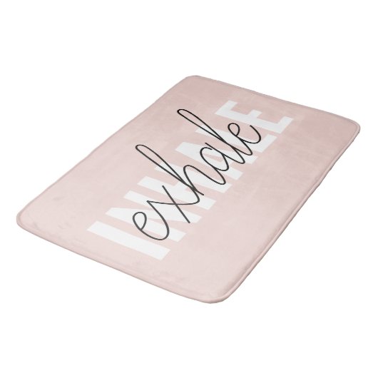 Moderne Pastel Roze Inhale Exhale Quote Badmat (Gekanteld)