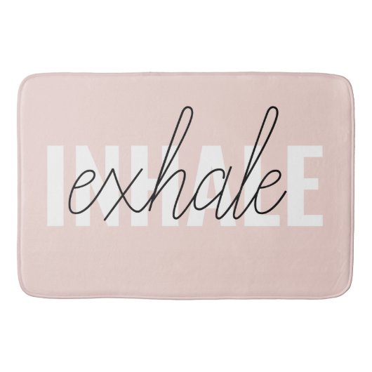 Moderne Pastel Roze Inhale Exhale Quote Badmat (Voorkant)