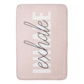 Moderne Pastel Roze Inhale Exhale Quote Badmat (Voorkant Verticaal)