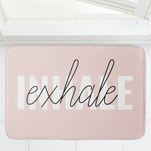Moderne Pastel Roze Inhale Exhale Quote Badmat