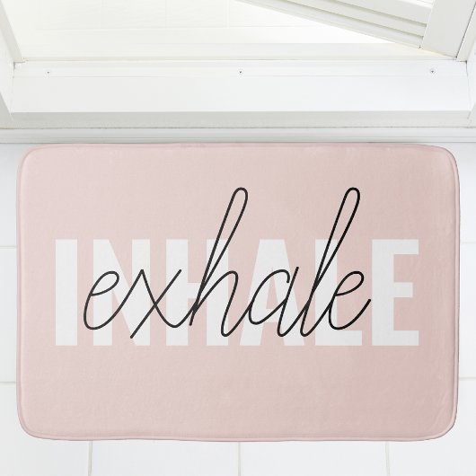 Moderne Pastel Roze Inhale Exhale Quote Badmat