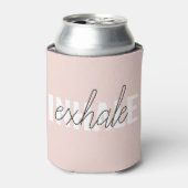 Moderne Pastel Roze Inhale Exhale Quote Blikjeskoeler (Blikje Voorkant)