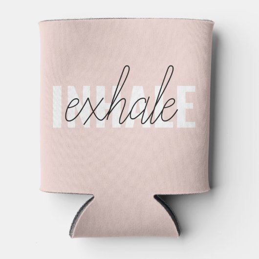 Moderne Pastel Roze Inhale Exhale Quote Blikjeskoeler (Voorkant)