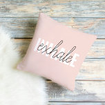 Moderne Pastel Roze Inhale Exhale Quote Buitenkussen<br><div class="desc">Moderne Pastel Roze Inhale Exhale Quote</div>