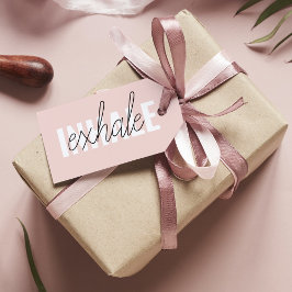 Moderne Pastel Roze Inhale Exhale Quote Cadeaulabel