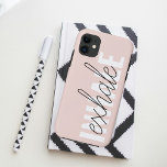 Moderne Pastel Roze Inhale Exhale Quote Case-Mate iPhone Case<br><div class="desc">Moderne Pastel Roze Inhale Exhale Quote</div>