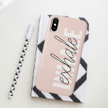 Moderne Pastel Roze Inhale Exhale Quote Case-Mate iPhone Case<br><div class="desc">Moderne Pastel Roze Inhale Exhale Quote</div>