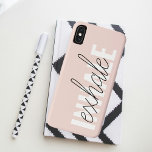 Moderne Pastel Roze Inhale Exhale Quote Case-Mate iPhone Case<br><div class="desc">Moderne Pastel Roze Inhale Exhale Quote</div>