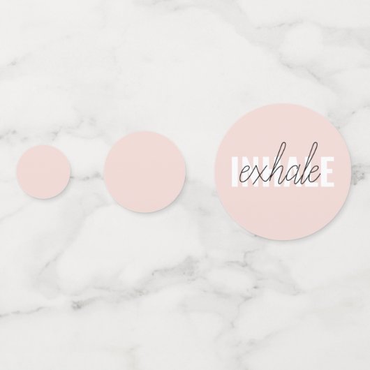 Moderne Pastel Roze Inhale Exhale Quote Confetti (Achterkanten)