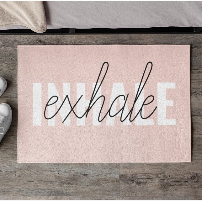 Moderne Pastel Roze Inhale Exhale Quote Deurmat (Creator heeft geüpload)