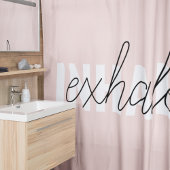 Moderne Pastel Roze Inhale Exhale Quote Douchegordijn