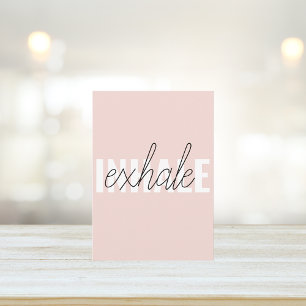 Moderne Pastel Roze Inhale Exhale Quote Feestdagenkaart