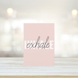 Moderne Pastel Roze Inhale Exhale Quote Feestdagenkaart