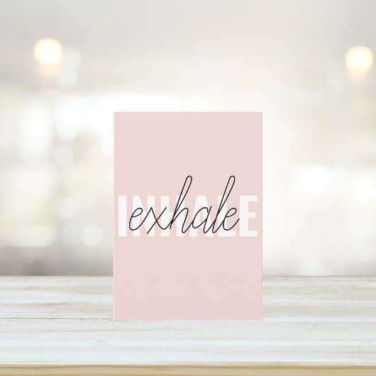 Moderne Pastel Roze Inhale Exhale Quote Feestdagenkaart