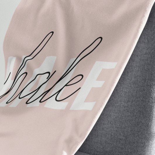 Moderne Pastel Roze Inhale Exhale Quote Fleece Deken