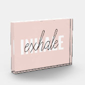 Moderne Pastel Roze Inhale Exhale Quote Fotoblokken (Links)