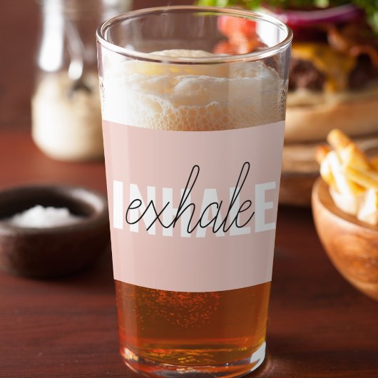 Moderne Pastel Roze Inhale Exhale Quote Glas