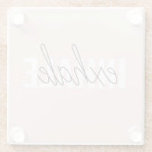 Moderne Pastel Roze Inhale Exhale Quote Glazen Onderzetter (Achterkant)