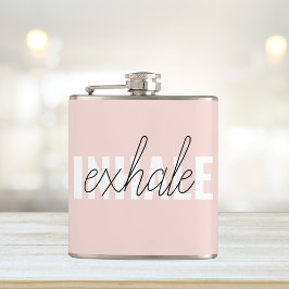 Moderne Pastel Roze Inhale Exhale Quote Heupfles