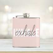 Moderne Pastel Roze Inhale Exhale Quote Heupfles