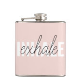 Moderne Pastel Roze Inhale Exhale Quote Heupfles (Voorkant)