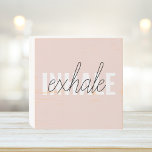 Moderne Pastel Roze Inhale Exhale Quote Houten Kist Print<br><div class="desc">Moderne Pastel Roze Inhale Exhale Quote</div>