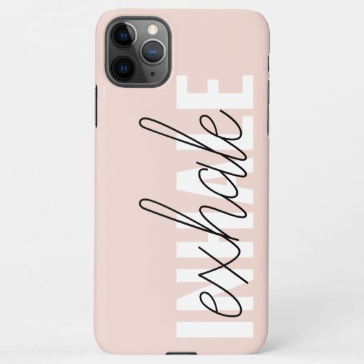 Moderne Pastel Roze Inhale Exhale Quote iPhone Hoesje (Achterkant)