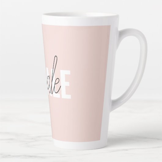 Moderne Pastel Roze Inhale Exhale Quote Latte Mok (Rechts)