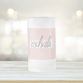 Moderne Pastel Roze Inhale Exhale Quote Matglas Bierpul