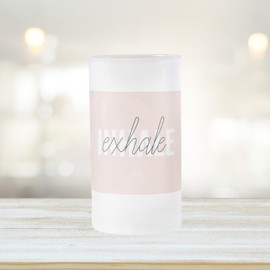 Moderne Pastel Roze Inhale Exhale Quote Matglas Bierpul