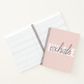 Moderne Pastel Roze Inhale Exhale Quote Notitieboek (Binnen)