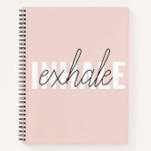 Moderne Pastel Roze Inhale Exhale Quote Notitieboek (Voorkant)