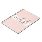 Moderne Pastel Roze Inhale Exhale Quote Notitieboek (Linkerzijde)