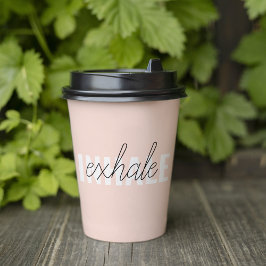Moderne Pastel Roze Inhale Exhale Quote Papieren Bekers