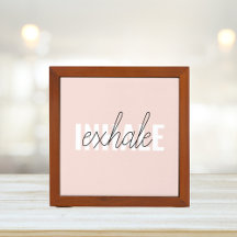 Moderne Pastel Roze Inhale Exhale Quote