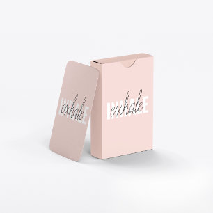 Moderne Pastel Roze Inhale Exhale Quote Pokerkaarten