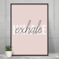 Moderne Pastel Roze Inhale Exhale Quote