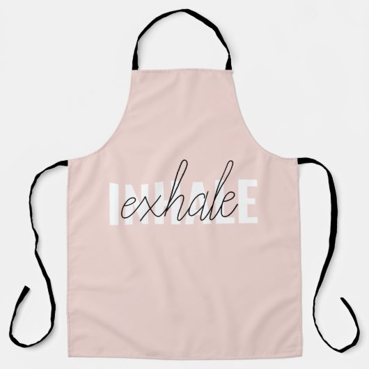 Moderne Pastel Roze Inhale Exhale Quote Schort (Voorkant)