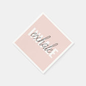 Moderne Pastel Roze Inhale Exhale Quote Servet (Hoek)